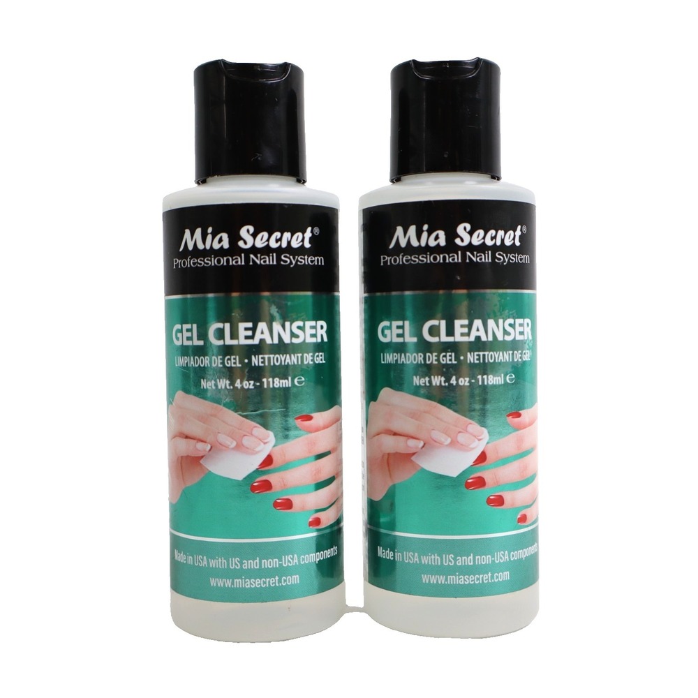 2 PACK Mia Secret Gel Cleanser for UV Gel Color Nails and Acrylic Nails 4 Oz